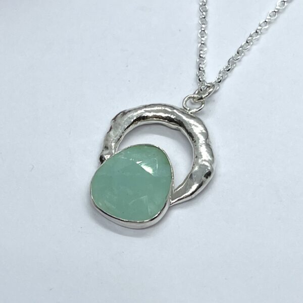 LorriSilver Jewellery, amazonite molten circle necklace