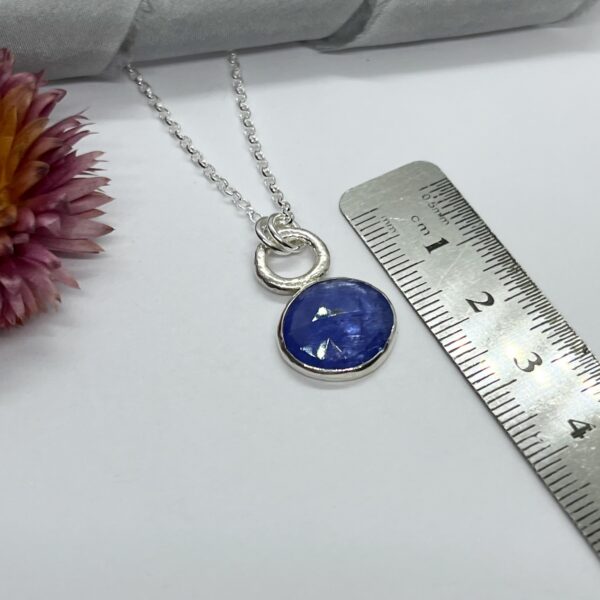 LorriSilver Jewellery, tanzanite molten circle necklace