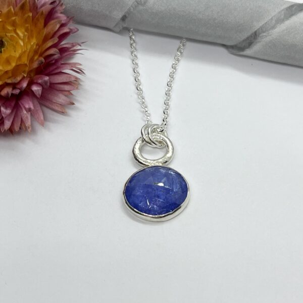 LorriSilver Jewellery, tanzanite molten circle necklace