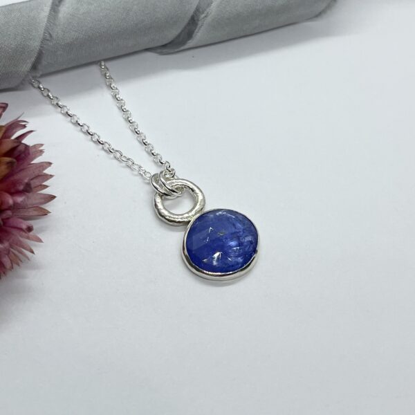 LorriSilver Jewellery, tanzanite molten circle necklace