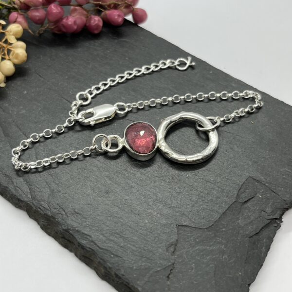 Tourmaline molten circle bracelet, LorriSilverJewellery