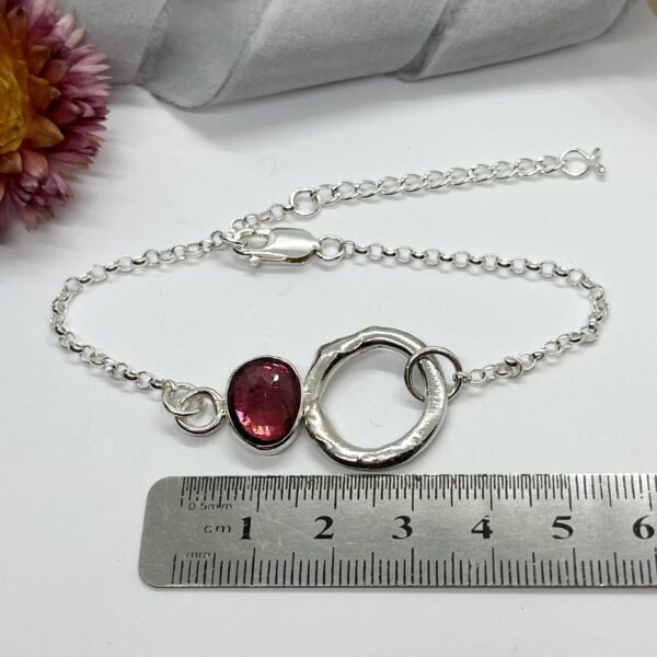 Tourmaline molten circle bracelet, LorriSilverJewellery