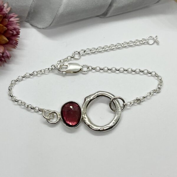 Tourmaline molten circle bracelet, LorriSilverJewellery