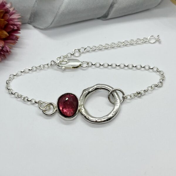 Tourmaline molten circle bracelet, LorriSilverJewellery