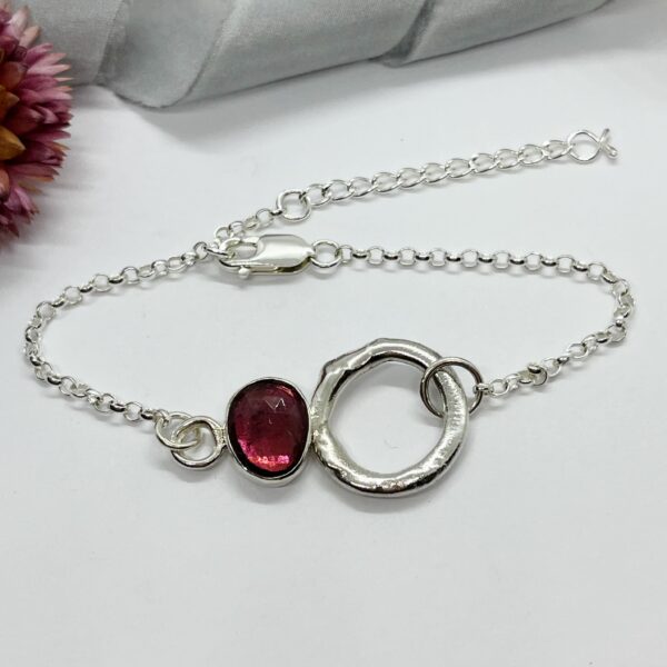 Tourmaline molten circle bracelet, LorriSilverJewellery