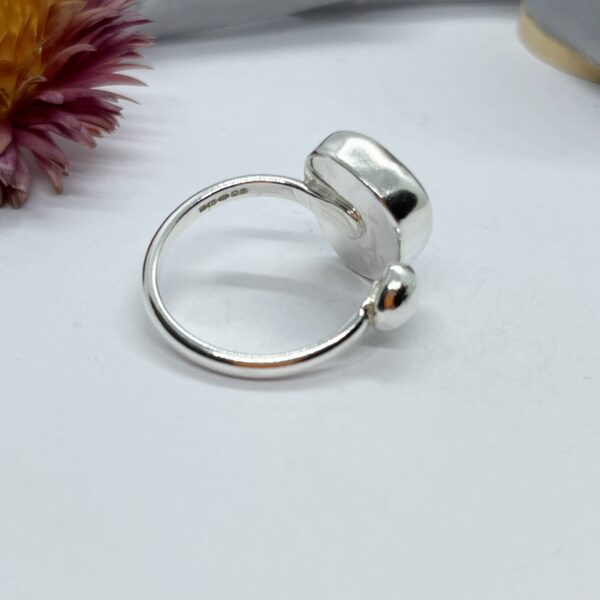 LorriSilverJewellery, aqua sea glass ring on white background