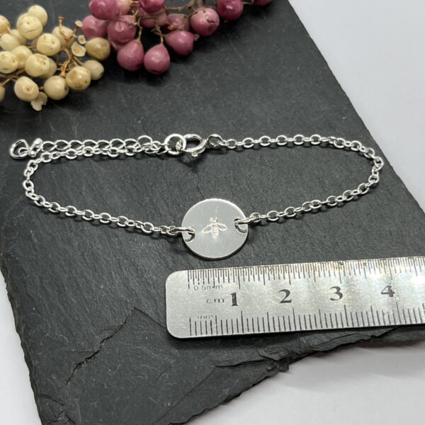 bee bracelet on grey tile background, lorrisilver jewellery