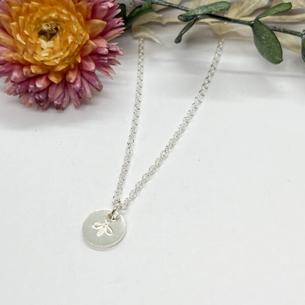 Manchester bee necklace on a white background, lorrisilver Jewellery