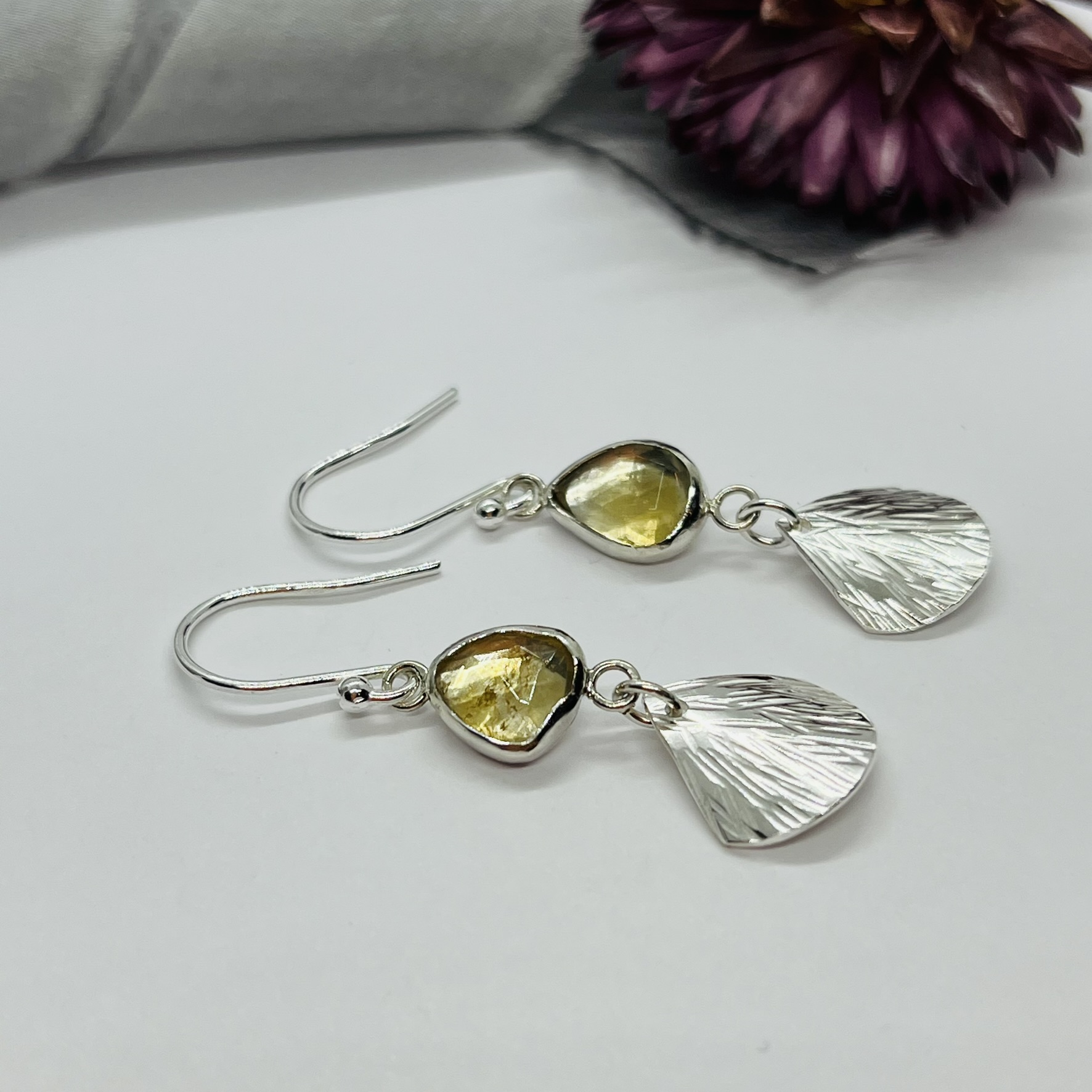 Lorrisilver Jewellery, citrine drop earrings