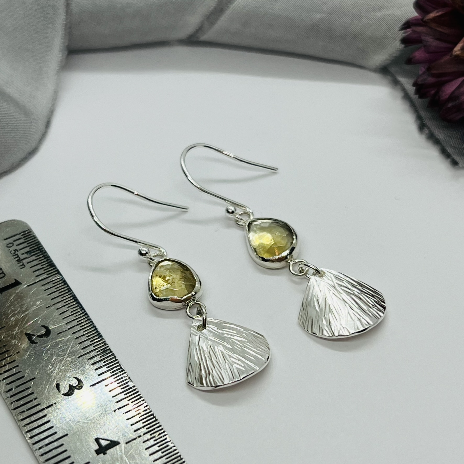 Lorrisilver Jewellery, citrine drop earrings