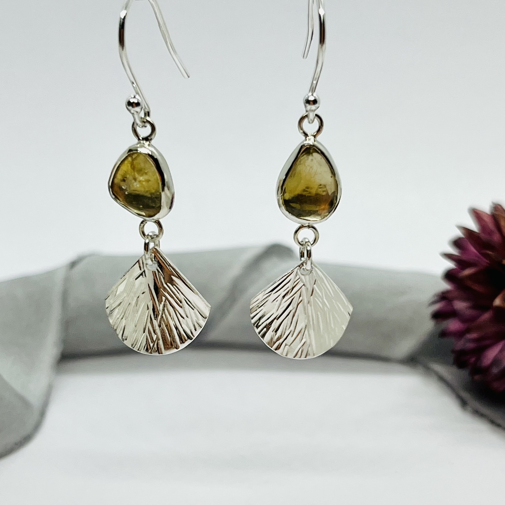 Lorrisilver Jewellery, citrine drop earrings