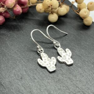 Lorrisilver Jewellery, cactus drop earrings